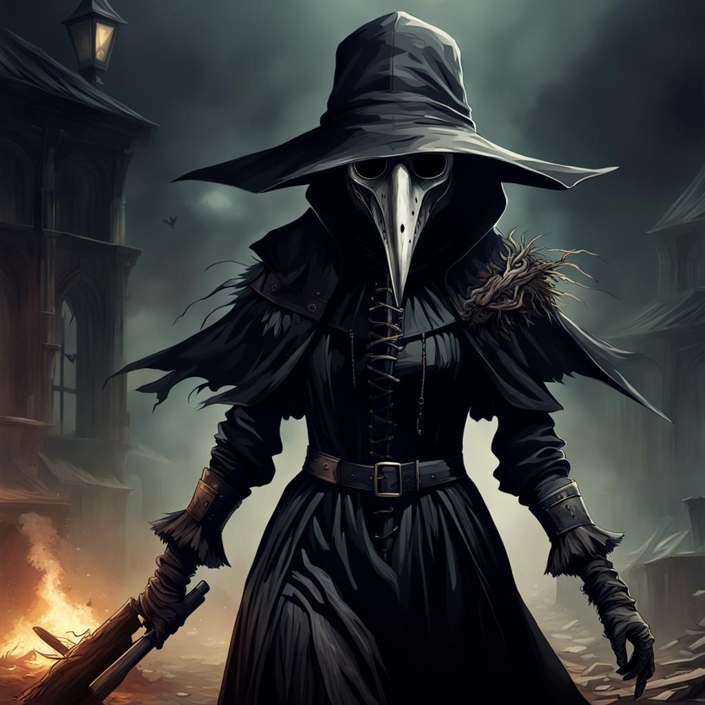 Gothic Plague Doctor in Post-Apocalyptic Setting