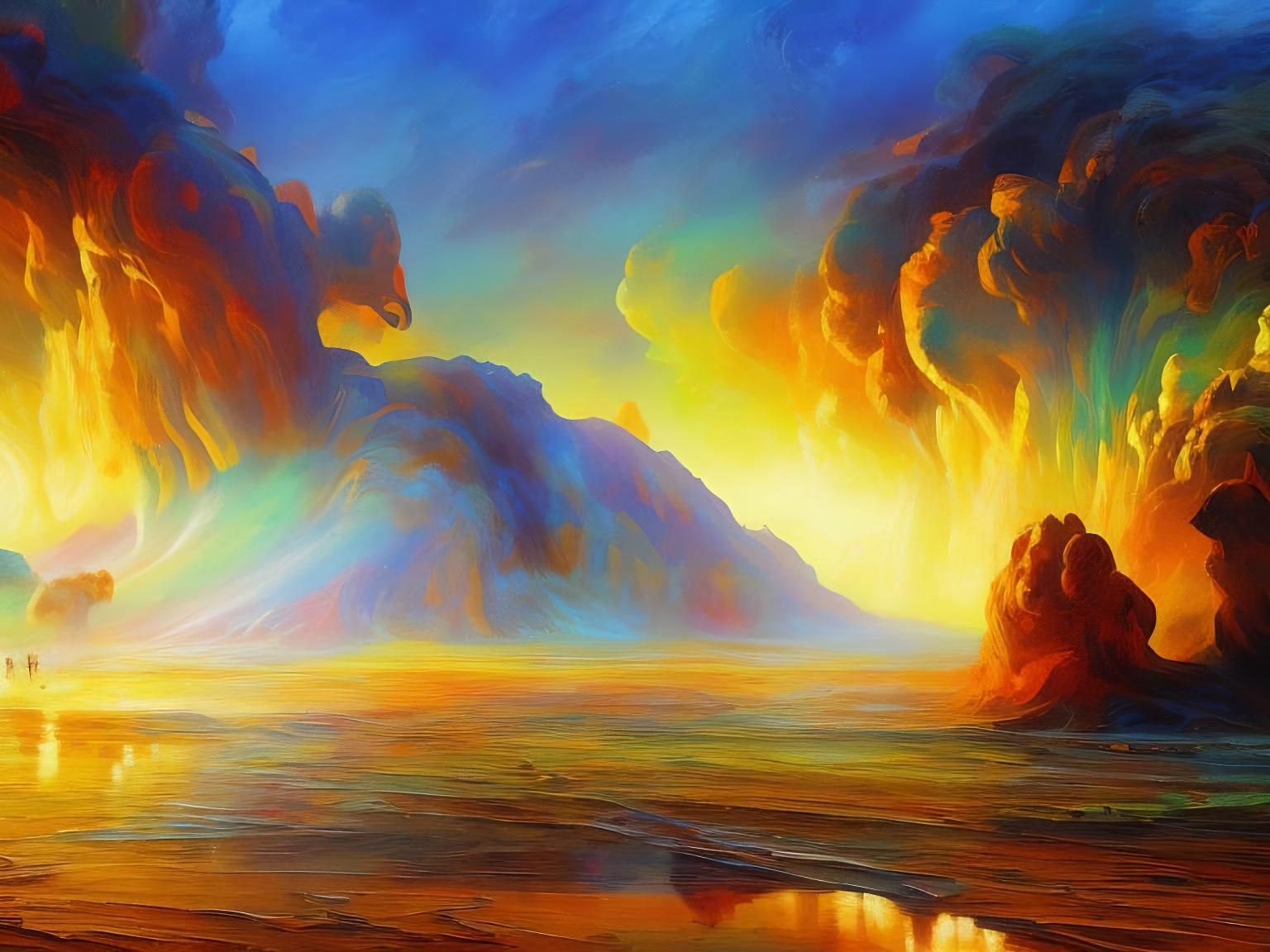 Pyroclastic Flow in Expressionist Style