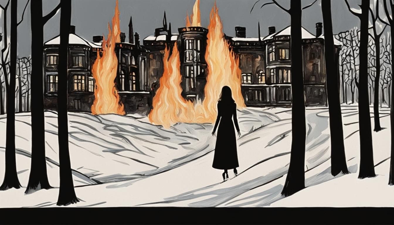 Women Attack Castle: Munch-Inspired Scene