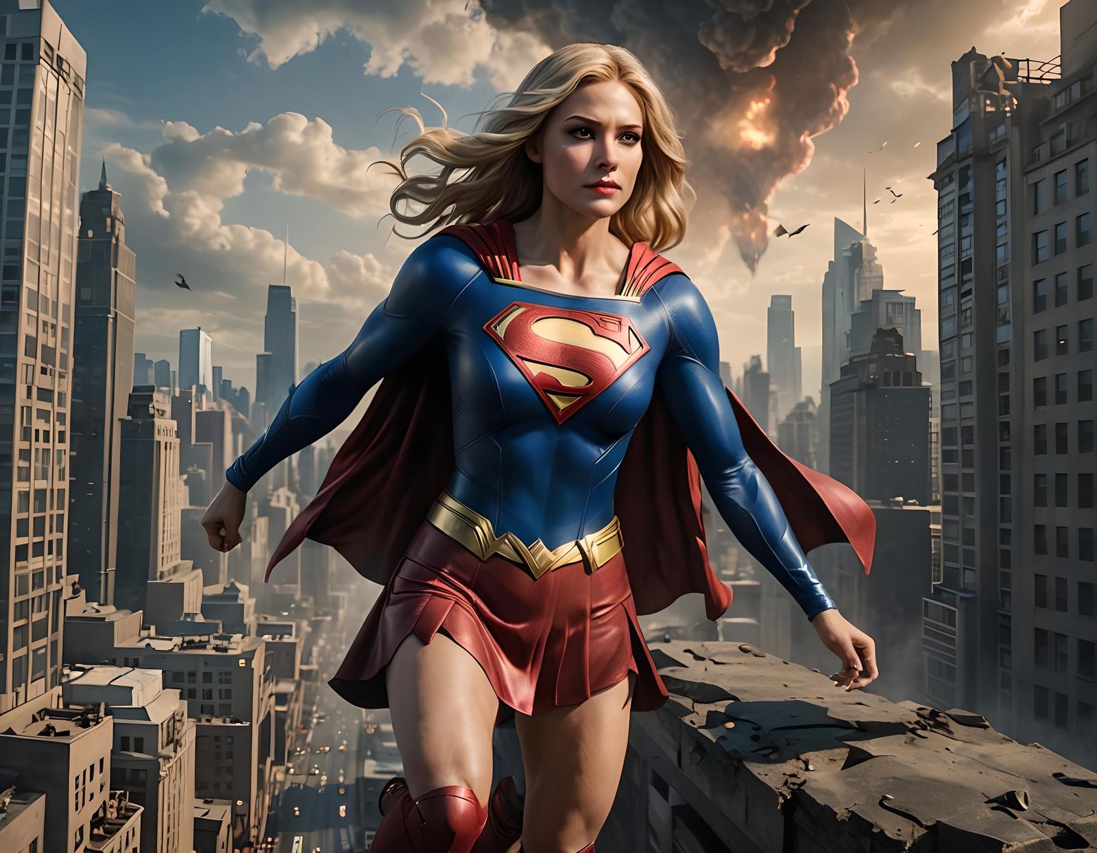 Supergirl Portrait in Cinematic Digital Matte Painting
