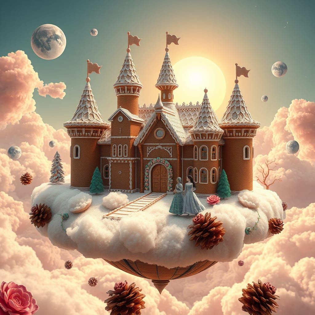 Magical Gingerbread Castle on a Sunny Planet