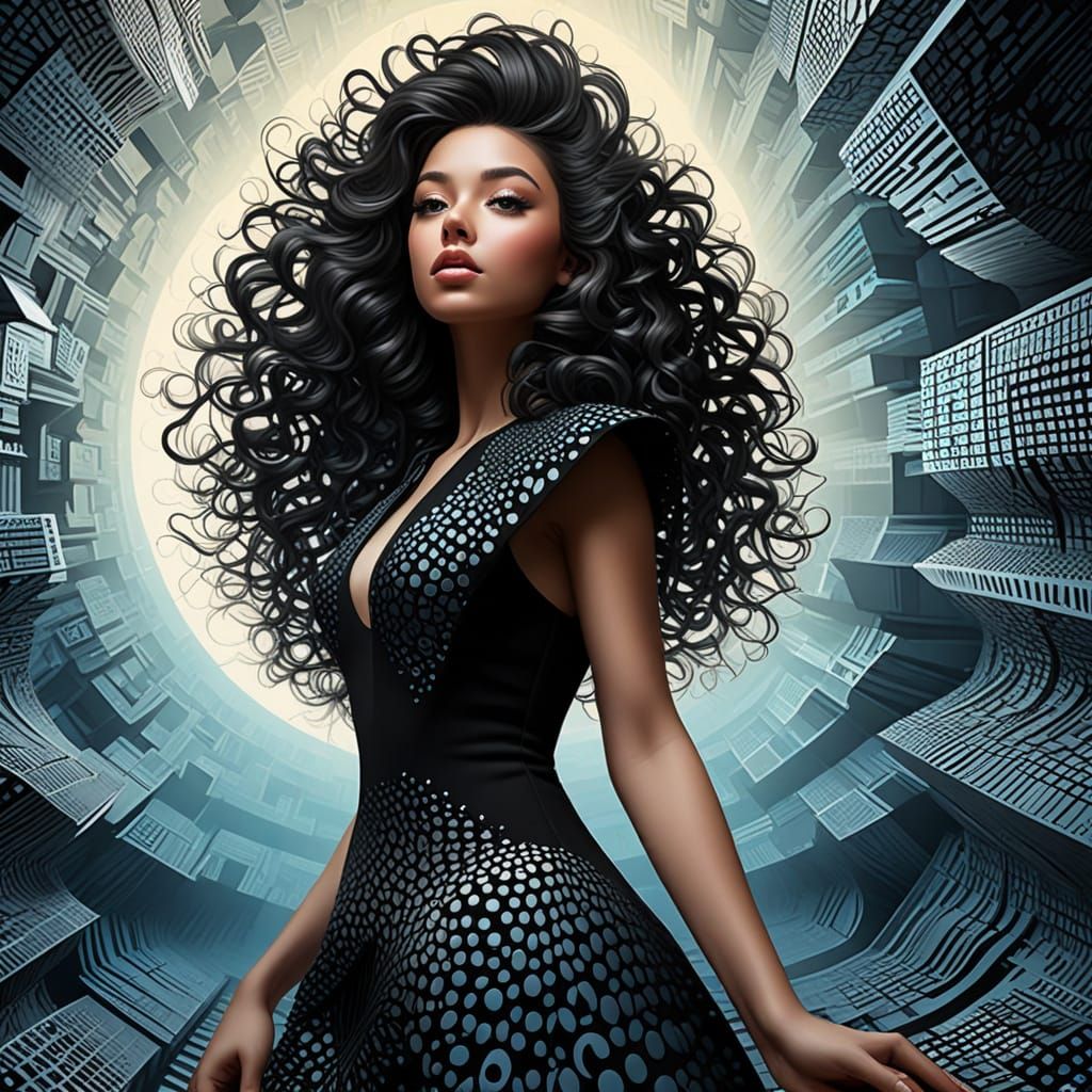 Dreamlike elegance woven in dynamic fractal beauty