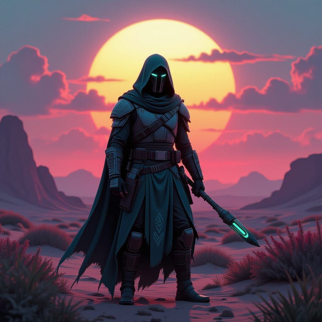 Tusken Raider Silhouette on Terraformed Tatooine