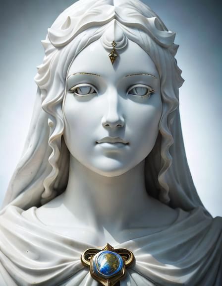 Gorgeous Lady Justice Marble Statue Portrait