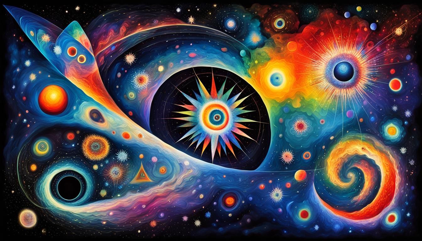 Surreal Cosmic Vortex in Vibrant Colors