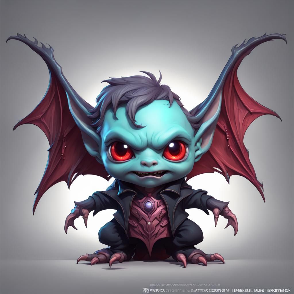 Chibi Demonic Bat Monster Portrait