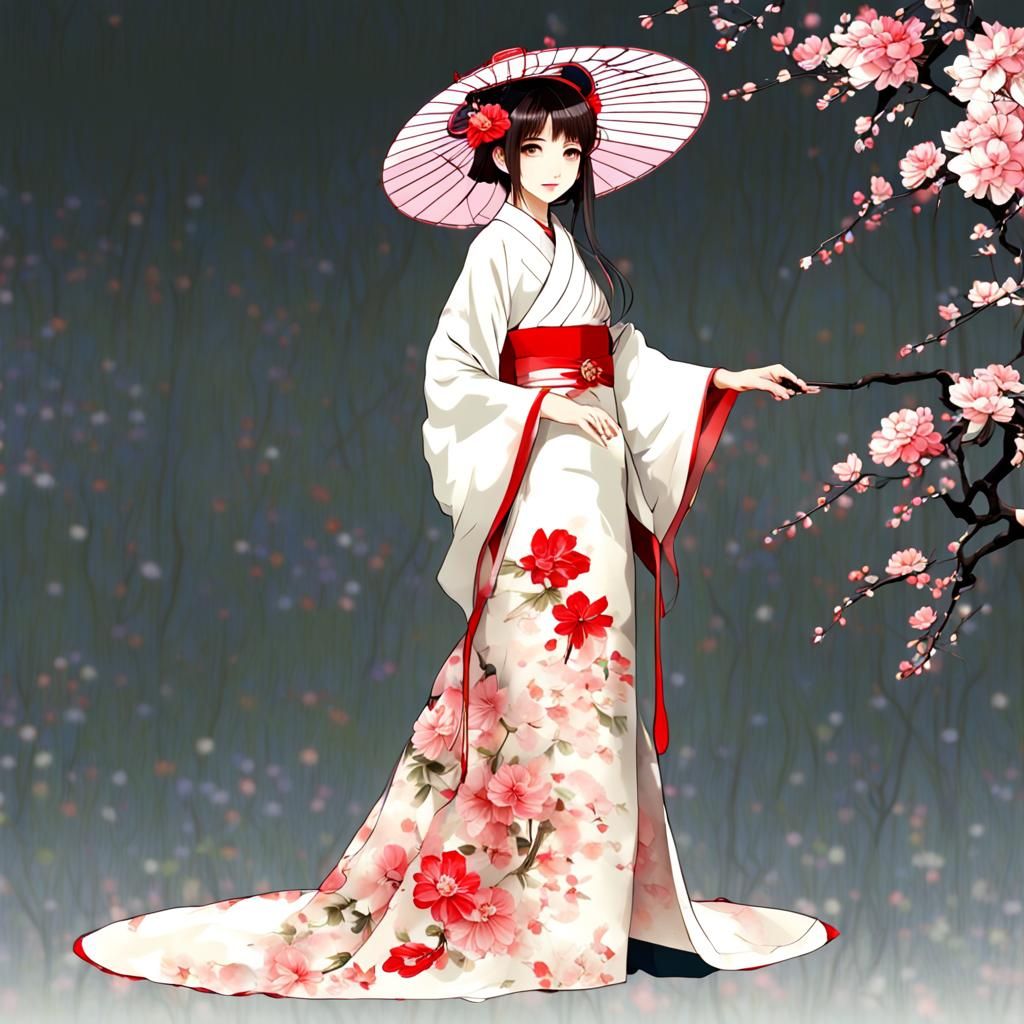 Chivi Style Japanese Woman With Flower Hat