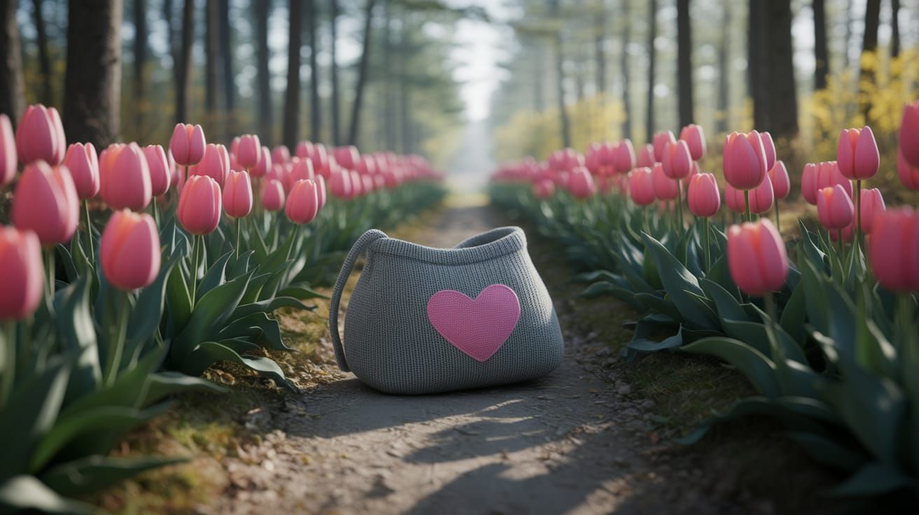 Tulip Forest Scene in Whimsical Photorealism