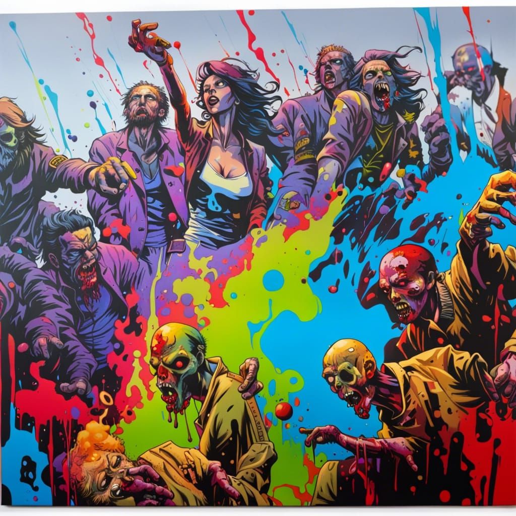 Zombie Apocalypse in Comic Book Art Style