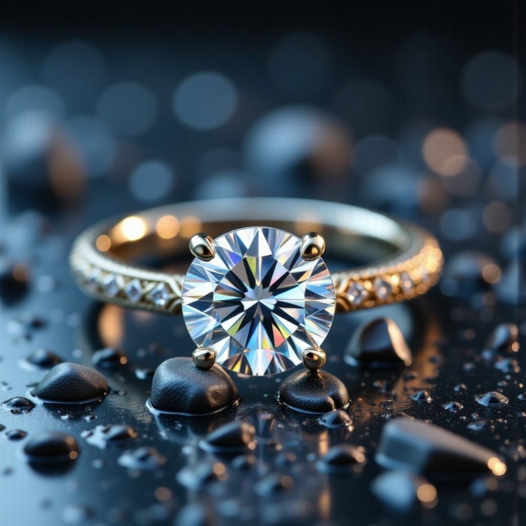 Platinum Diamond Ring with Milgrain Details