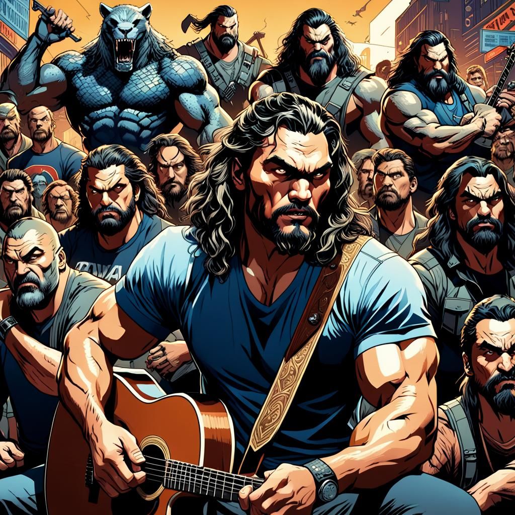 Guitarist in Comic Book Style by Adams and Pelletier