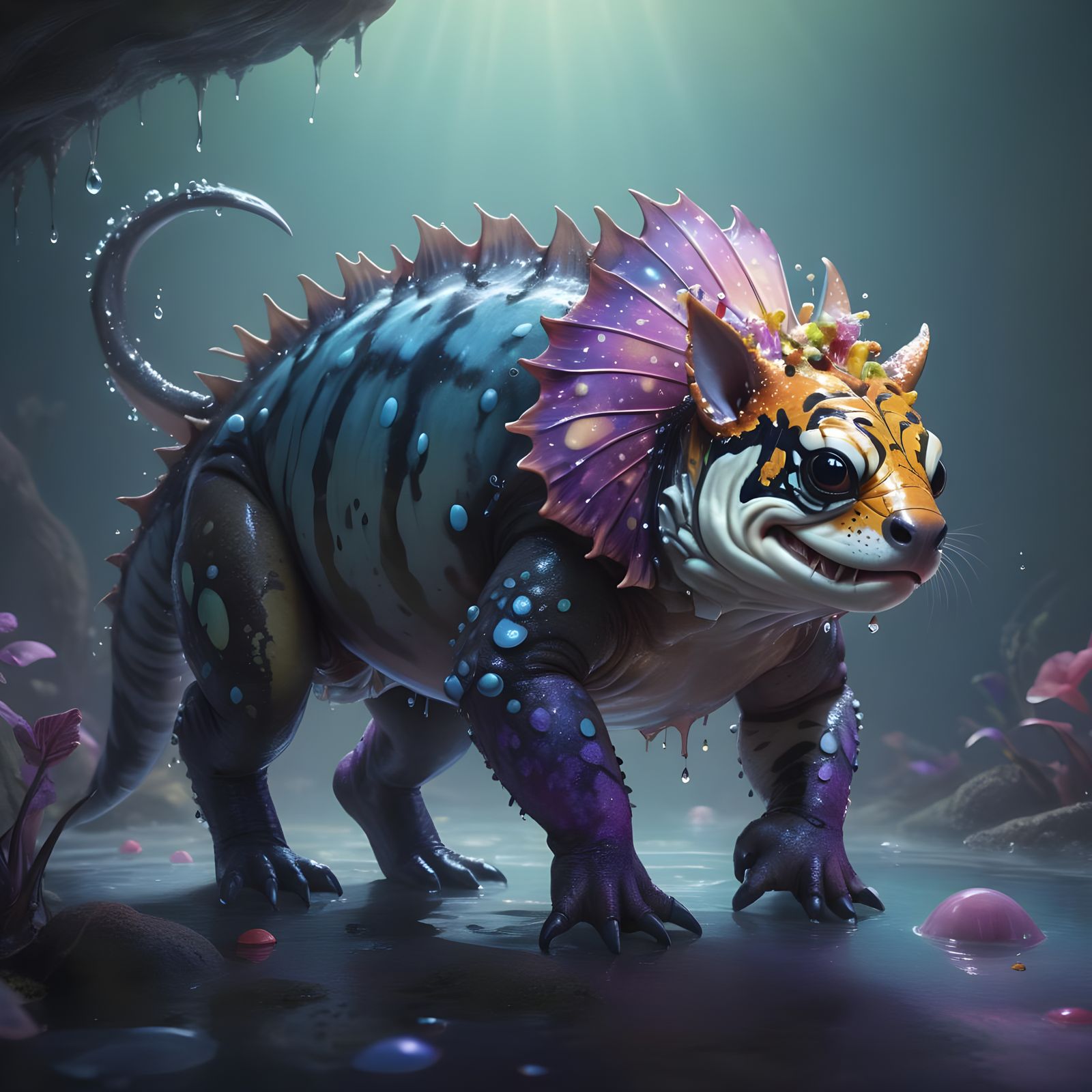 Surreal Tiger Trilobite Creature in Detailed Digital Art