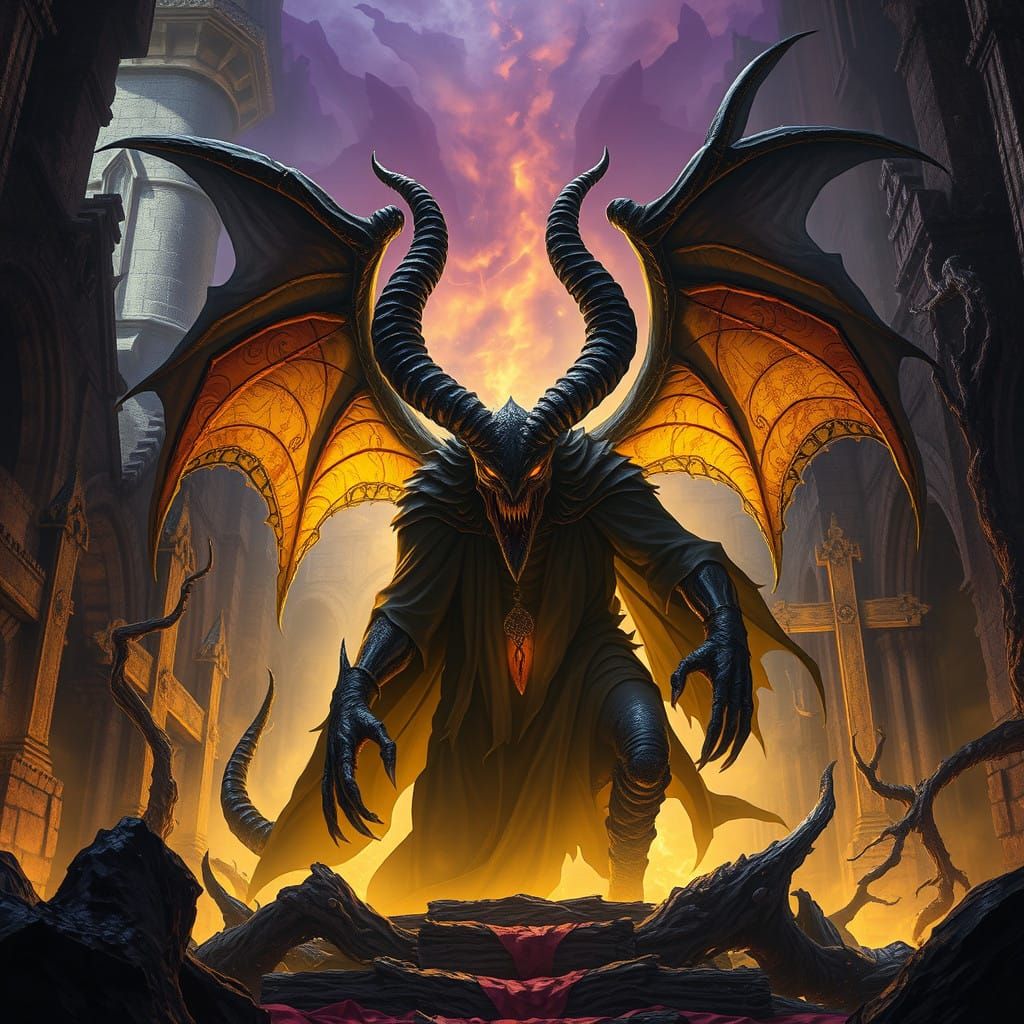 Dark Fantasy Balban Demon Emerges from Shadows