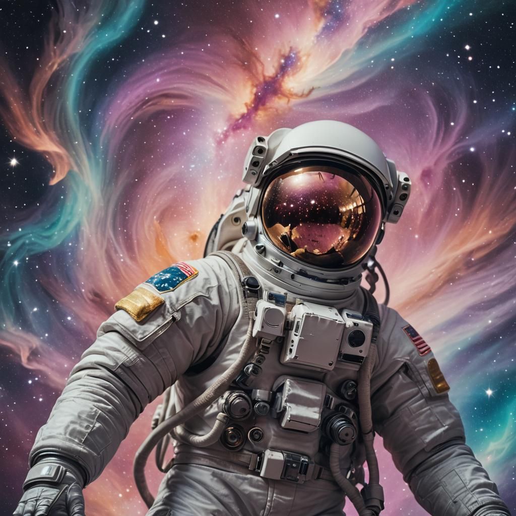 Astronaut Floating in Sea of Stars: Dreamlike Surrealism