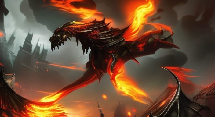 Dragon Burns City in Hyperrealistic 3D Game Style