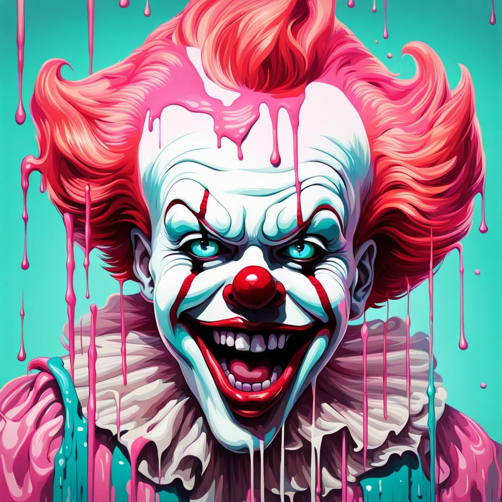 Psychedelic Candy Pennywise in Graffiti Art Style