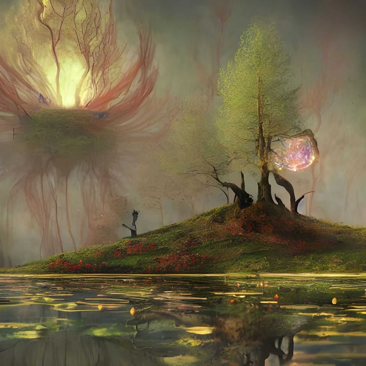 Biopunk Summer: Life's Tale in Erupting Pond
