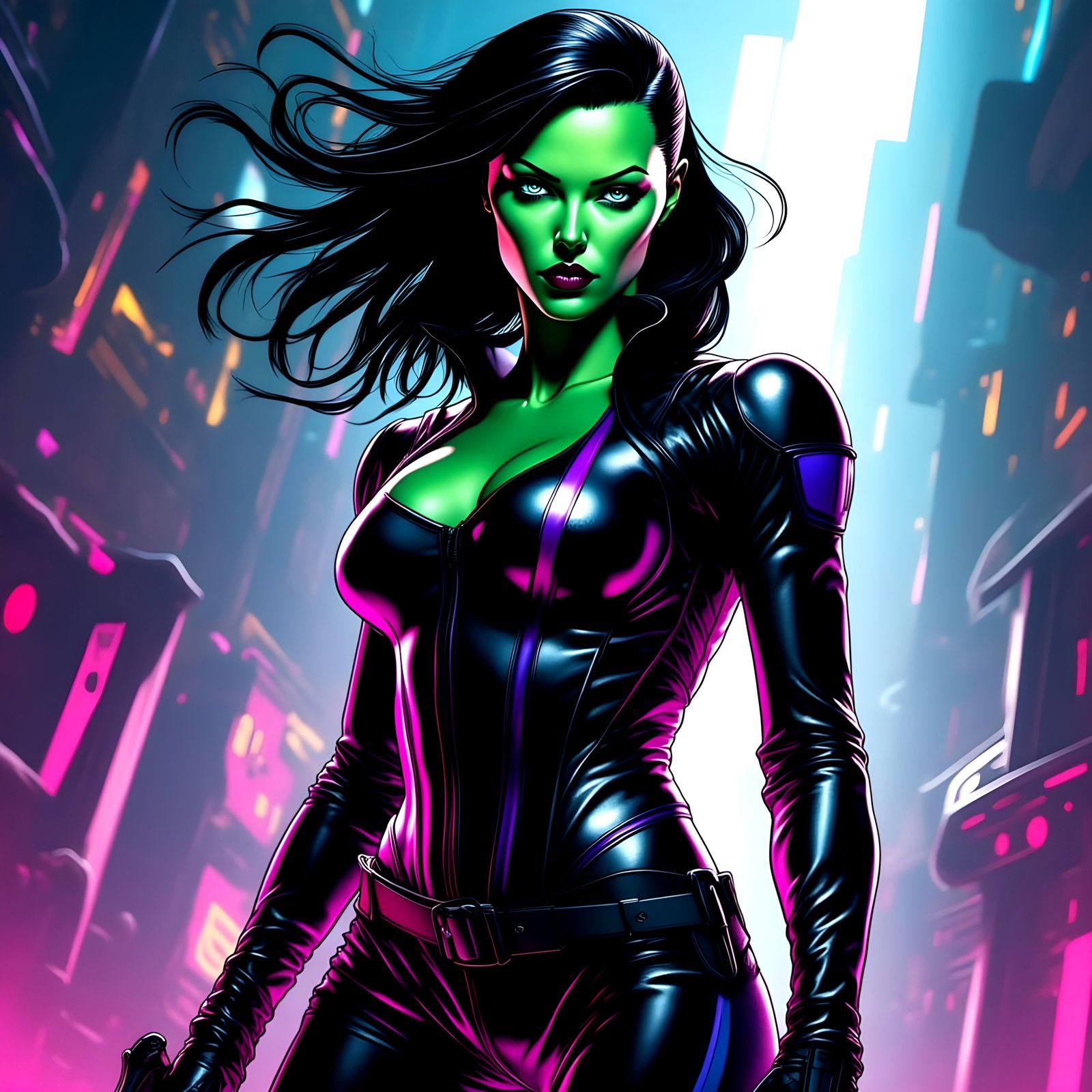 Marvel Character Gamora with Green Skin