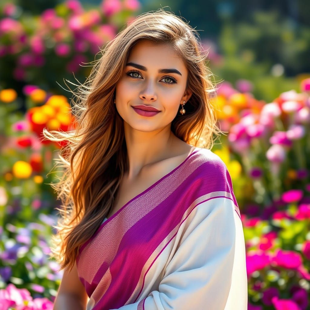Foreign Beauty in a Saree 😍💜