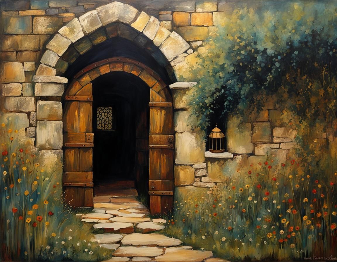 Secret Medieval Castle Passageway in Naive Style