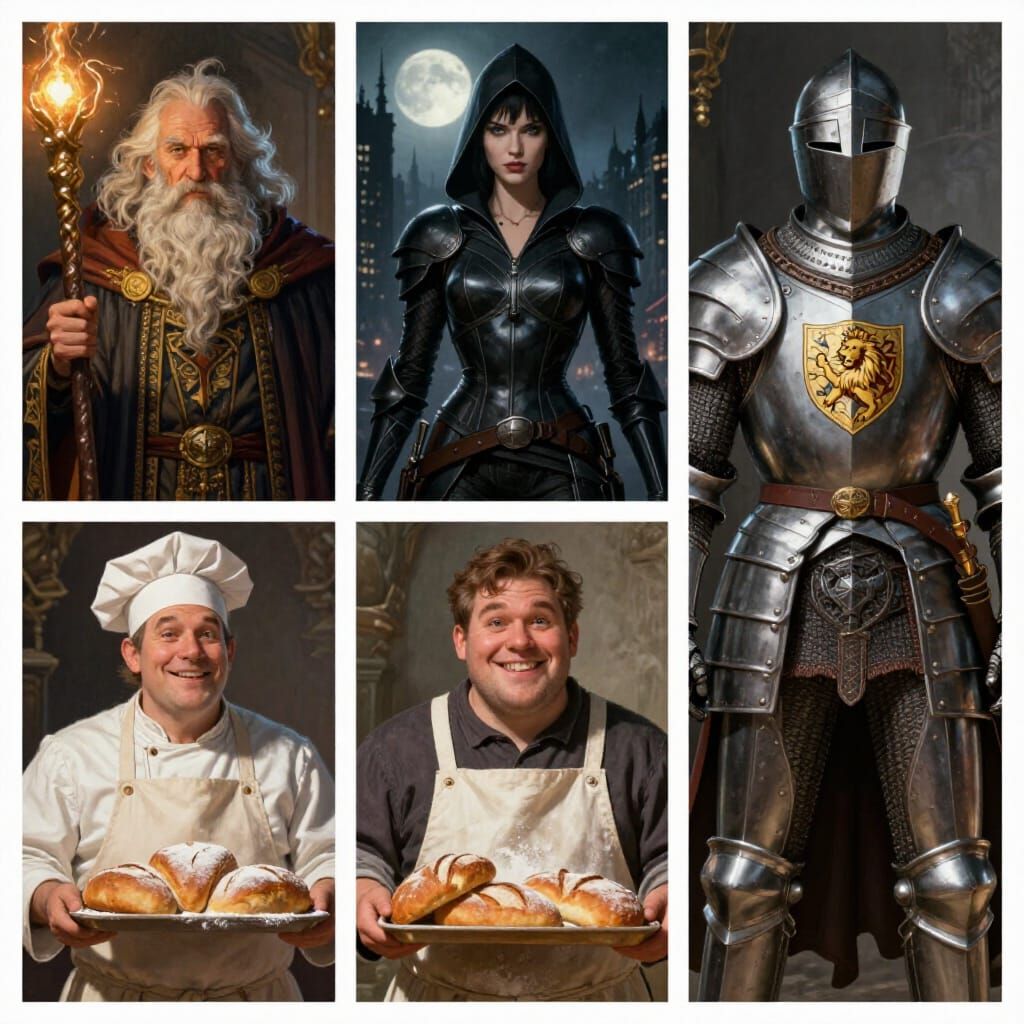 Fantasy Character Portraits in Diverse Artistic Styles