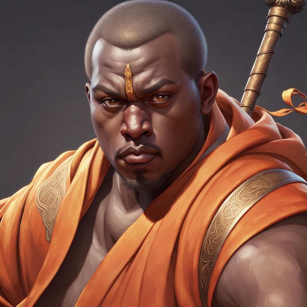 Fantasy Monk Portrait in High Detail