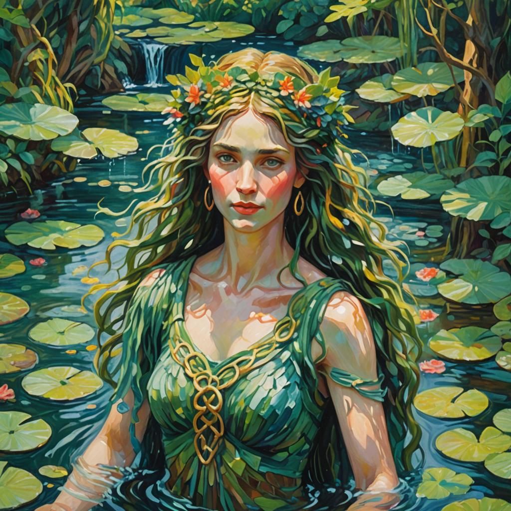 Dana, Pan-Celtic Goddess, in Impressionist Style