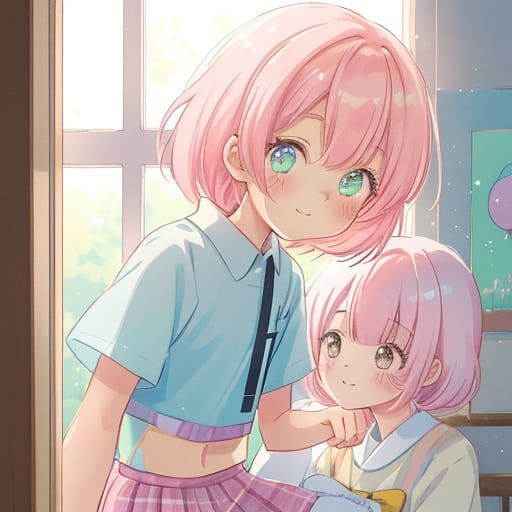 Adorable Teen Duo Basks in Warm Sunlight