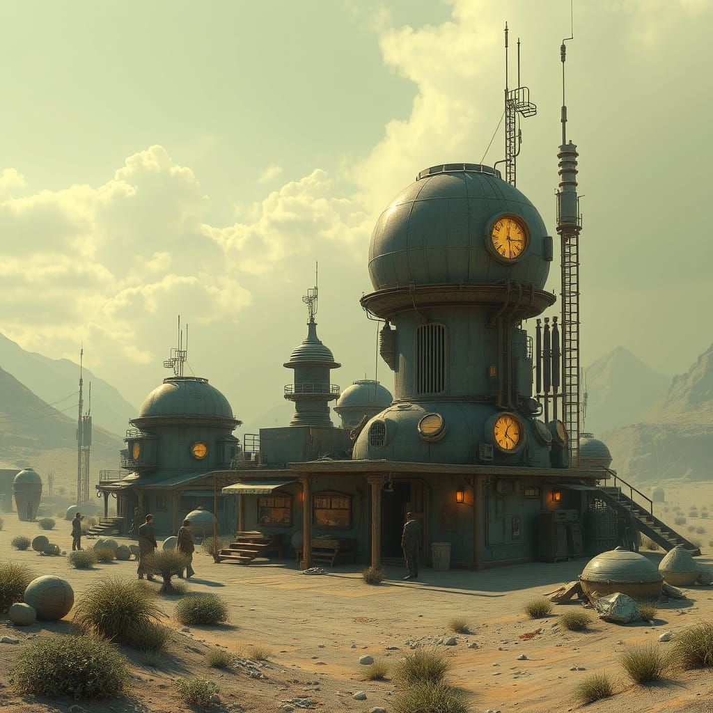 Sustainable Futuristic Eco Village in Solarpunk Style