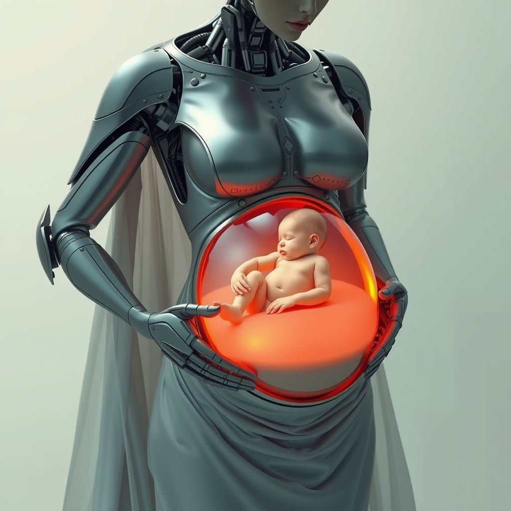 Cybernetic Motherhood in Steampunk Style