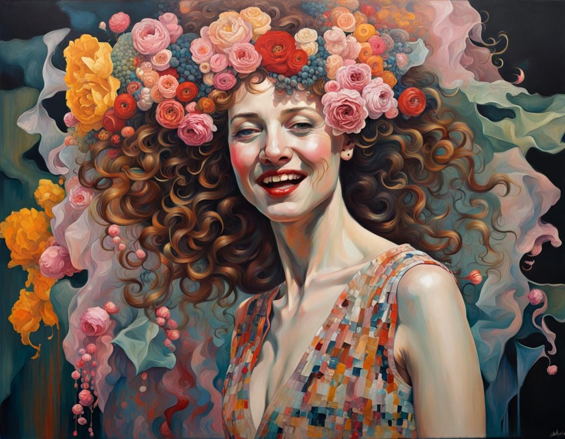 Full-Figure Dancer in Inkpunk Surrealism