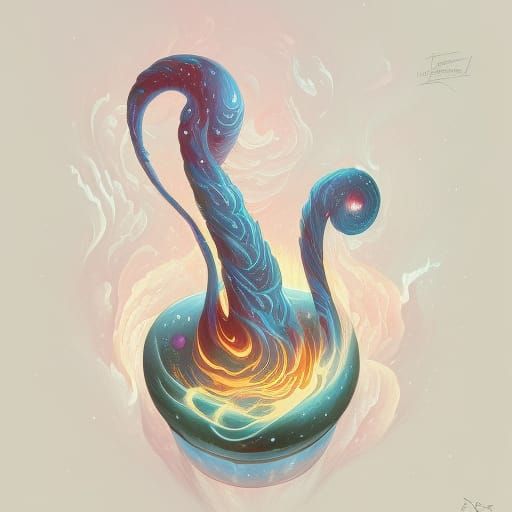 Fiery Galaxy in Psychedelic Digital Art