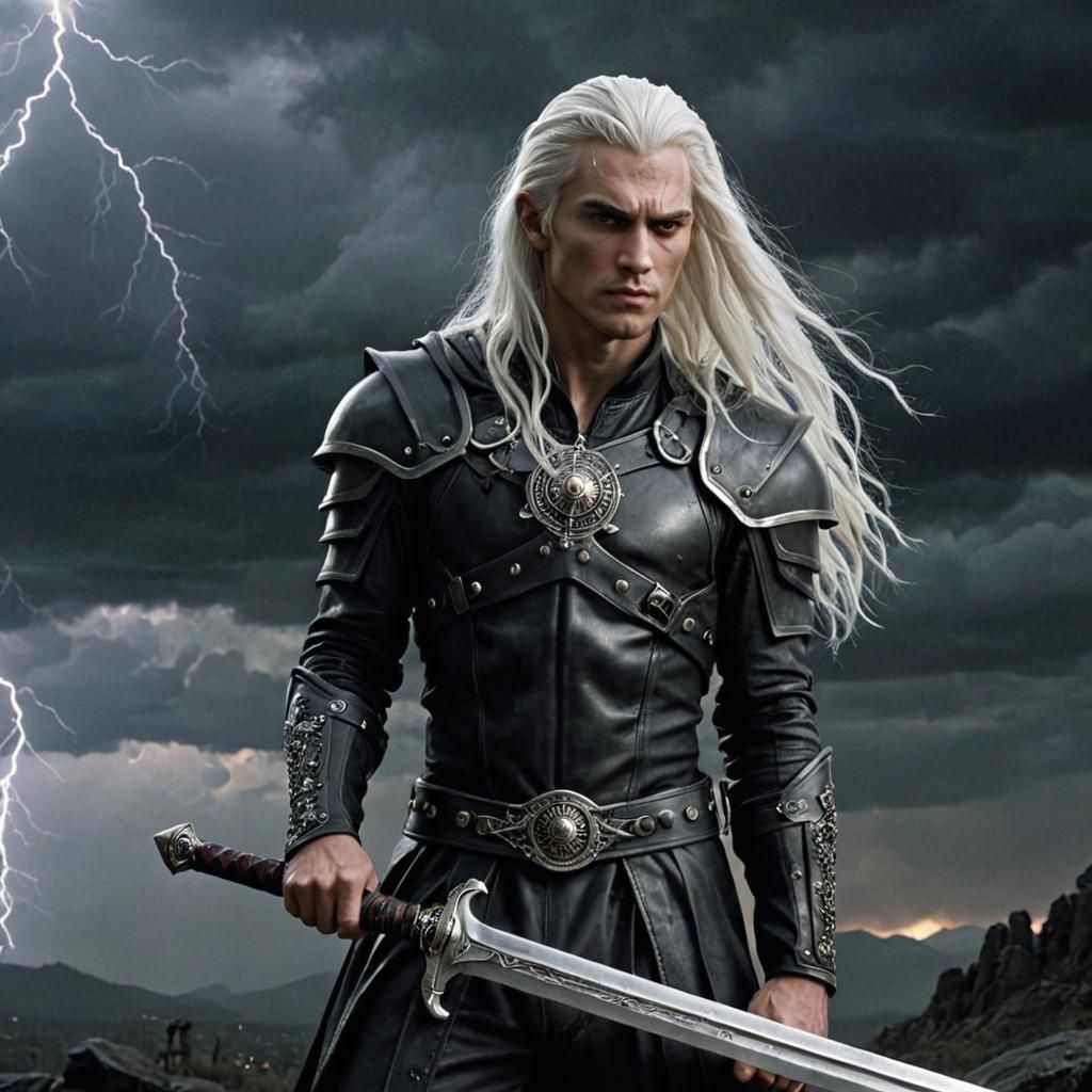 Elric of Melniboné in Apocalyptic Landscape