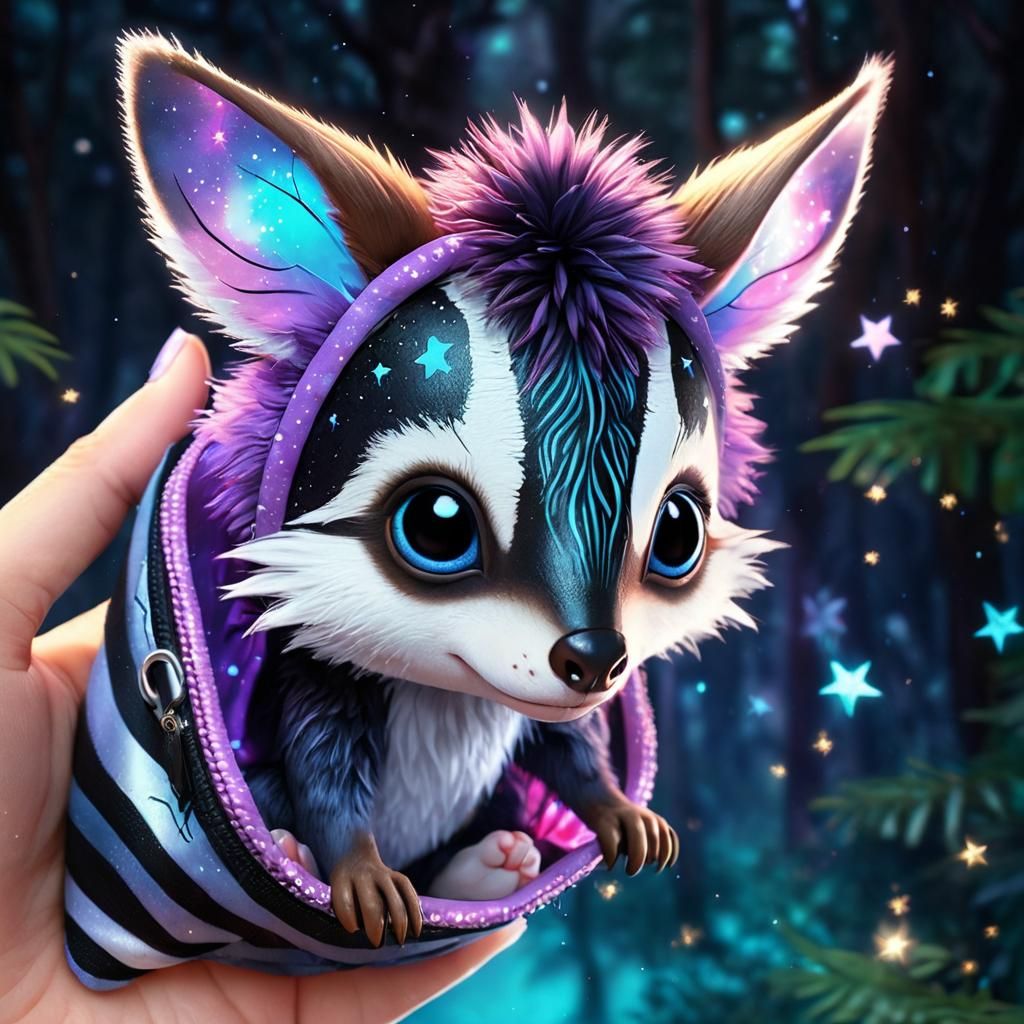 Magical Cosmic Forest: Marsupial and Raccoon Bat