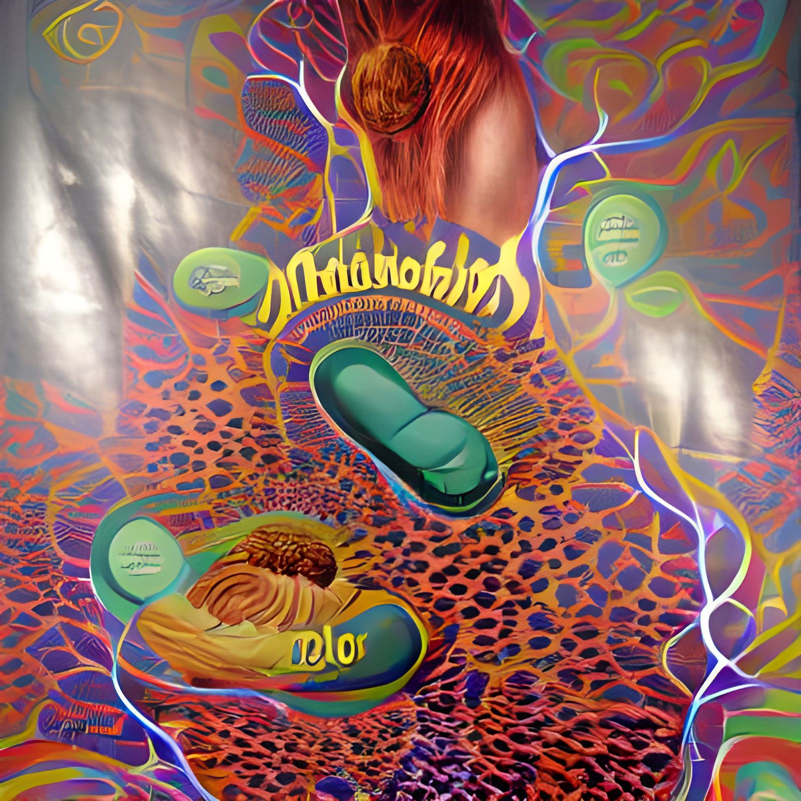 Psychedelic Poster Art: Mitochondria Powerhouse