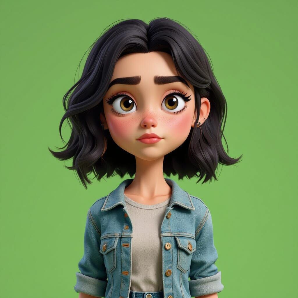 Teenage Girl with Exaggerated Features in ZBrush Style