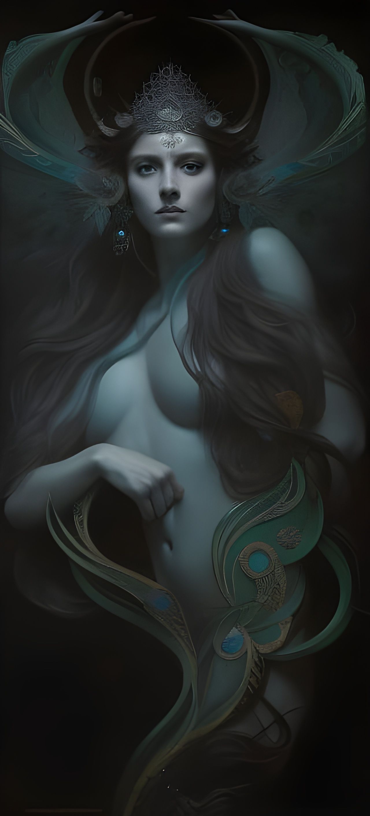 Opalescent Sea Goddess Portrait