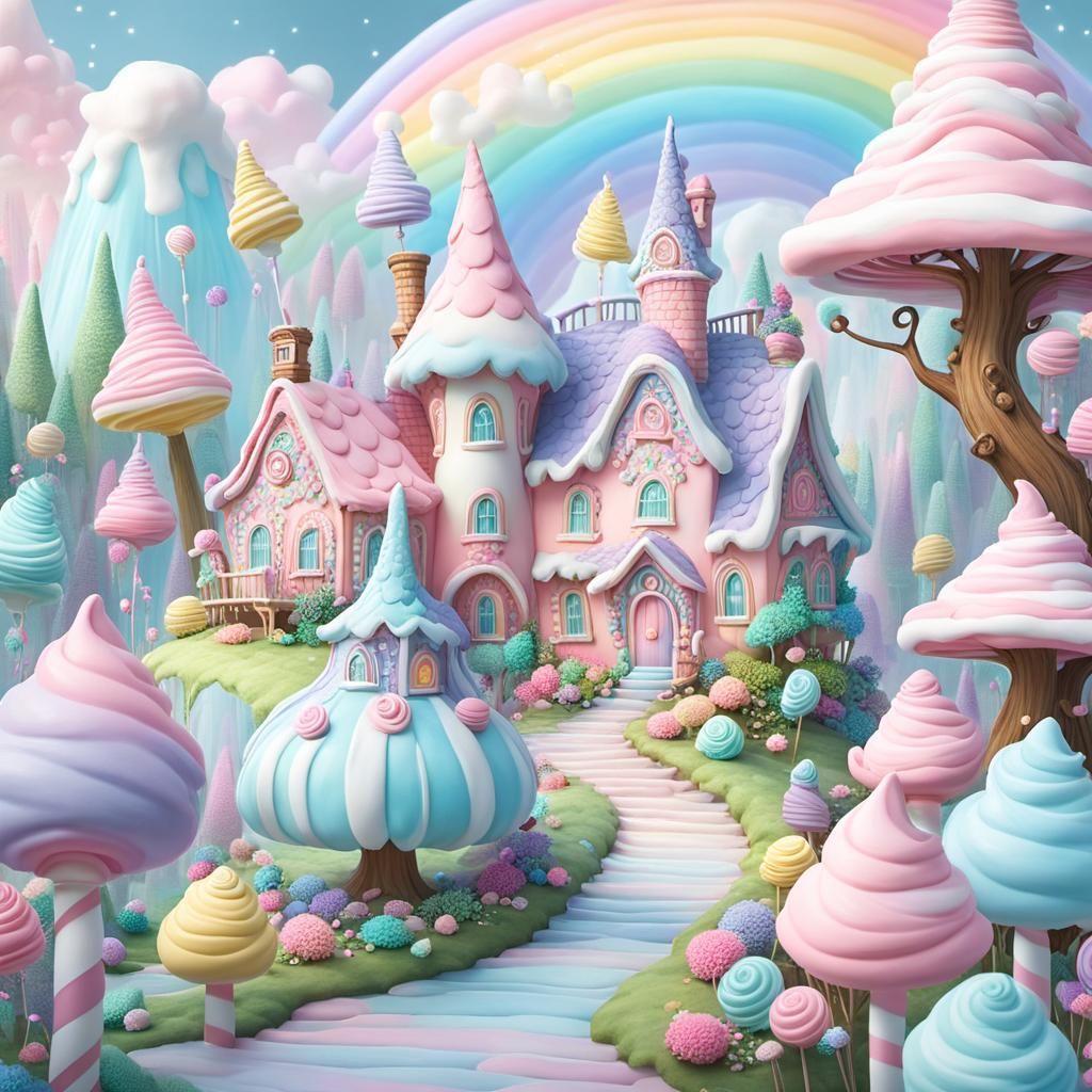 Enchanted Candy Forest with Chibi Girl