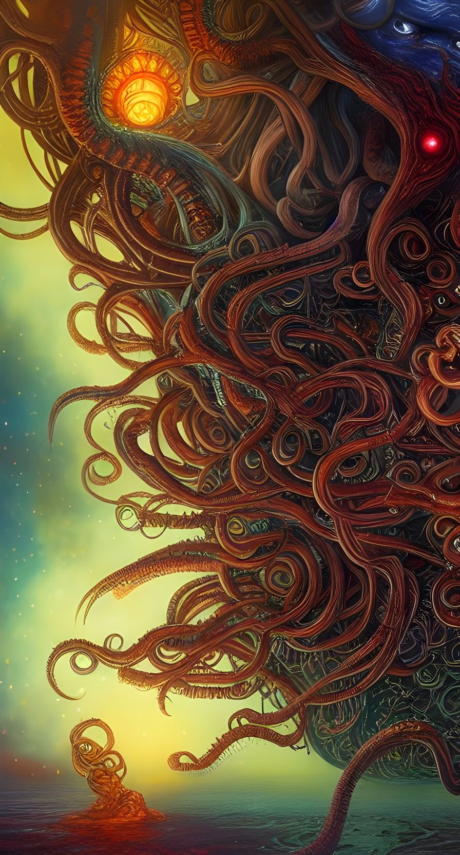 Lovecraftian Cosmic God in Surreal Digital Art