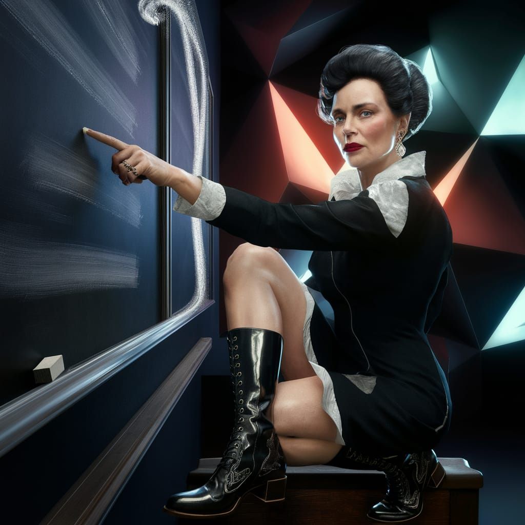 Caroline Munro as Strict Teacher in Volumetric Lighting