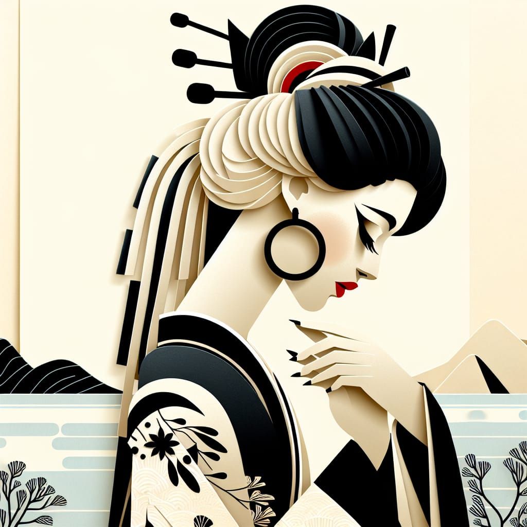Papercraft Geisha