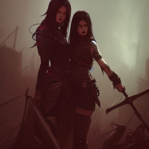 Lesbian Goth Warriors: Dark Fantasy Masterpiece