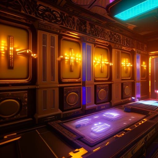 Futuristic Space Dollhouse with Neon Energy in 8K