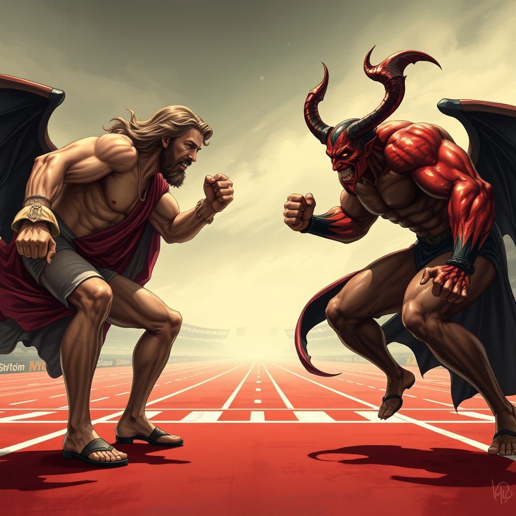 Intense Biblical Rivals Ready to Dash Off in a Professional ...