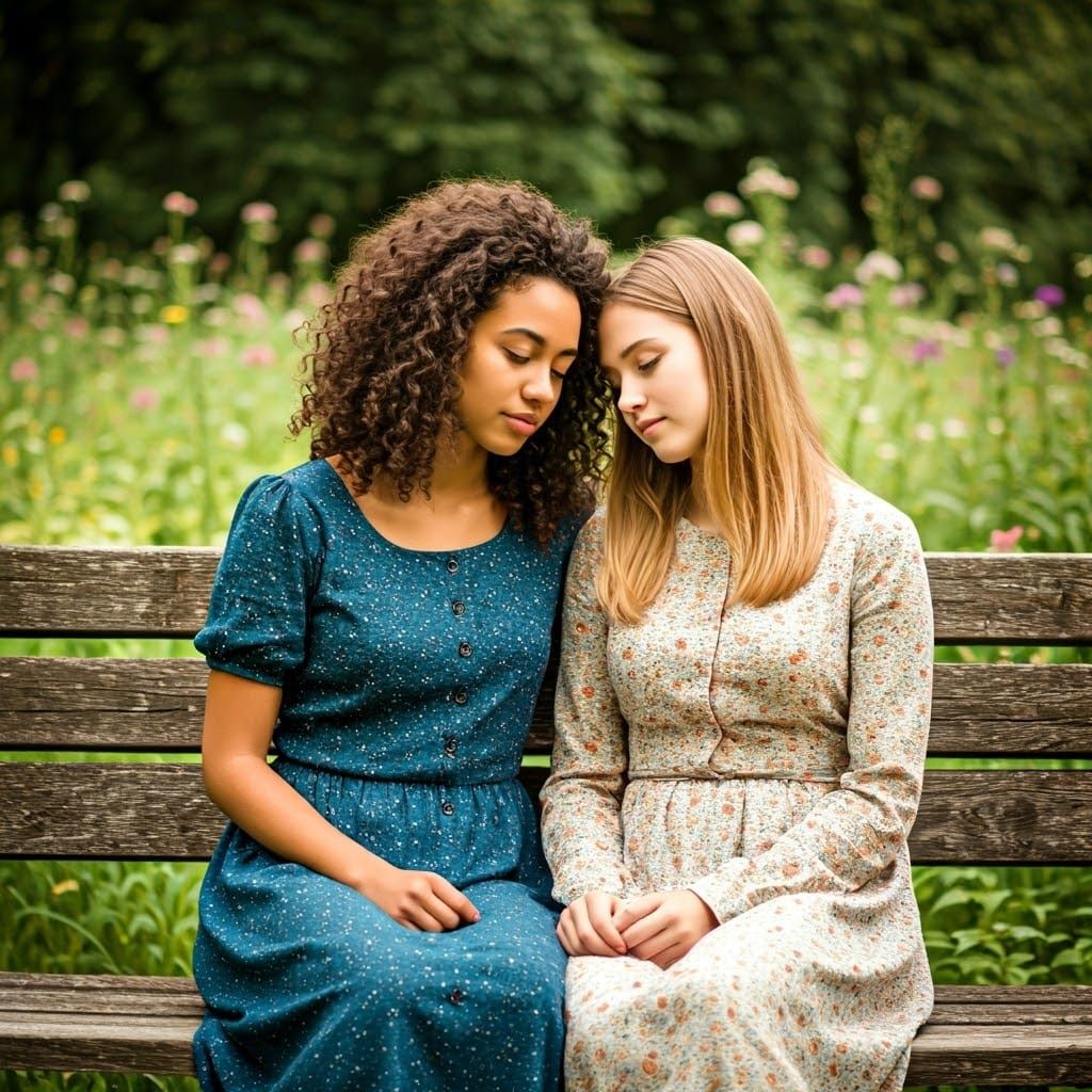 Two Friends Share a Moment of Serenity in Nature