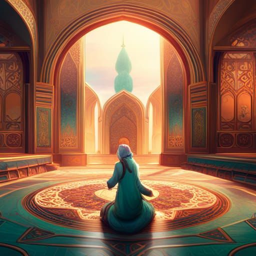 Quranic Verses Art: Detailed, Dynamic Lighting
