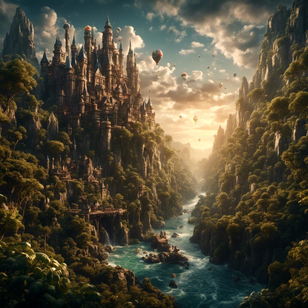 Epic Home in Cinematic Digital Matte Painting Style