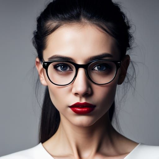 Professional Portrait of Young Businesswoman with Lush Hair