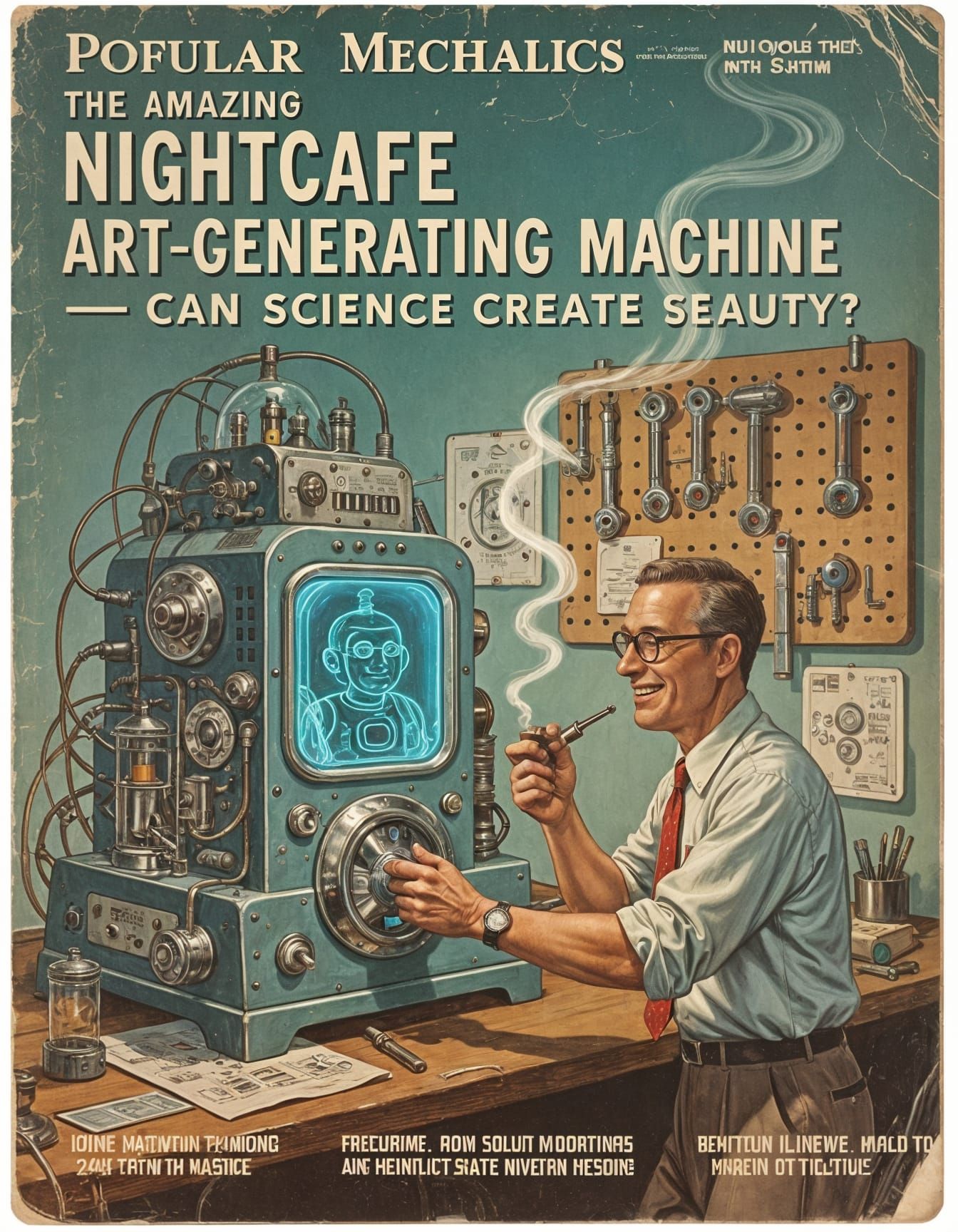 1950s Magazine Cover: Science Creates Art Machine