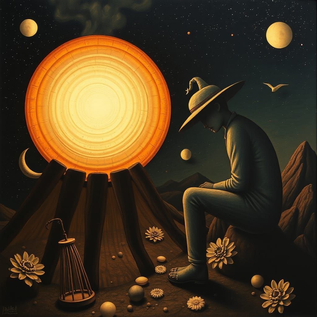 Smoking Crater in Spy vs Spy Encaustic Style